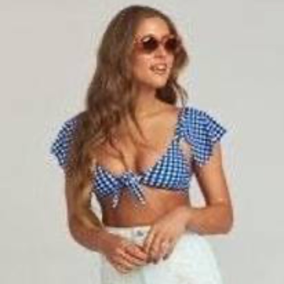 Show Me Your Mumu Rosemary Ruffle Bottom in Seaside Gingham & top NWT - Picture 8 of 11